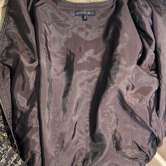 Lafayette 148 Blazer Tweed Front Zipper Brown Size 16 - Picture 12 of 12